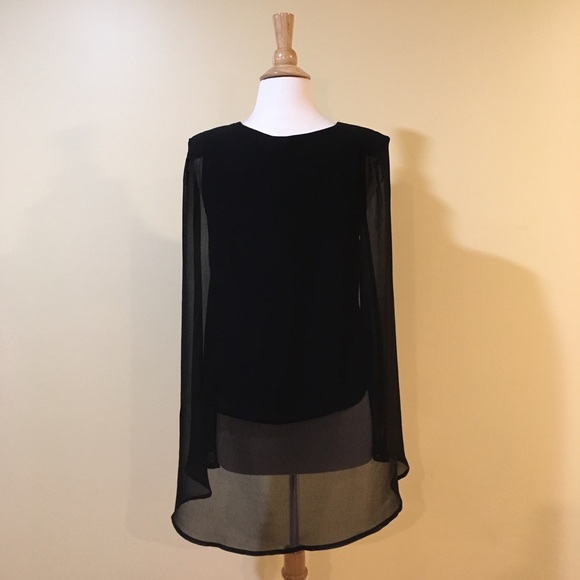 💥 CLEARANCE Sleeveless Chiffon Faux Cape Blouse - Picture 8 of 8